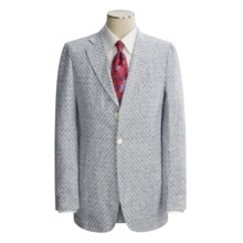 Isaia Three-Button Washed Linen Sport Coat - Linen (For Men) in Lt Blue Isaia Logo - Closeouts