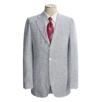Isaia Three-Button Washed Linen Sport Coat - Linen (For Men) in Lt Blue Isaia Logo