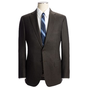 Isaia Tonal Stripe Suit - Wool (For Men) in Brown Heather