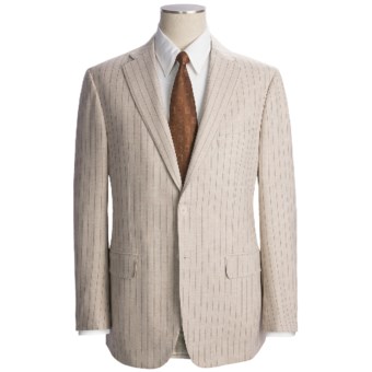 Isaia Wide Stripe Suit - Wool (For Men) in Light Tan
