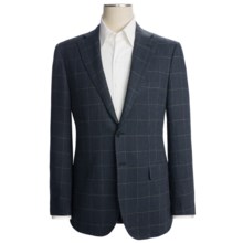 Isaia Windowpane Sport Coat - Linen (For Men) in Navy/Cream - Closeouts