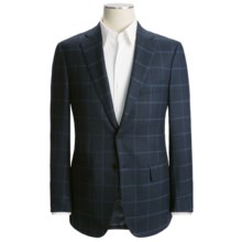 Isaia Windowpane Sport Coat - Wool-Cashmere (For Men) in Navy/Blue Windowpane - Closeouts