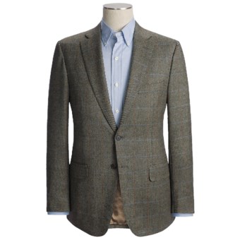 Isaia Windowpane Sport Coat - Wool (For Men) in Black/Blue/Rust