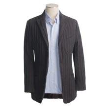 Isaia Wool-Linen Sport Coat (For Men) in 3B/Cv/Wool/Cotton/Black/Navy Raise Stripe - Closeouts