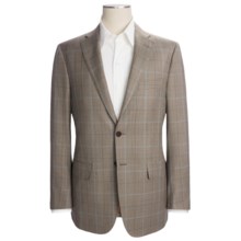Isaia Wool Plaid Sport Coat - Windowpane Overlay (For Men) in Brown/Blue - Closeouts