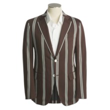Isaia Wool Sport Coat (For Men) in Dark Brown/White/Pool Stripe - Closeouts