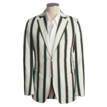 Isaia Wool Sport Coat (For Men) in Ivory/Dark Brown/Pool Stripe - Closeouts