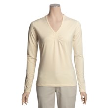 Isis Deep Vee Stretch Shirt - Gathered Front, Long Sleeve (For Women) in Winter - Closeouts