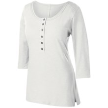 Isis Dream Henley Shirt - Cotton Slub, 3/4 Sleeve (For Women) in Sea Salt - Closeouts