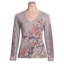 Isis Elemental Shirt - Cotton Jersey, V-Neck Long Sleeve (For Women) in Zinc Print - Closeouts