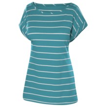 Isis Moxie Boat Neck T-Shirt - UPF 30+, Short Sleeve (For in Ocean Stripe - Closeouts