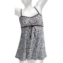 It Figures Drawstring Empire Waist Swimdress - 1-Piece (For Women) in B-Happy - Closeouts