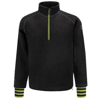 Ivanhoe Rune Boiled Wool Sweater - Zip Neck (For Men) in Black