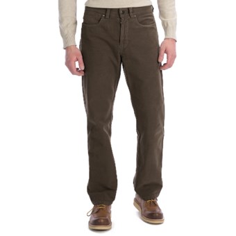 Ivory Cotton Moleskin Pants - 5-Pocket (For Men) in Dark Brown
