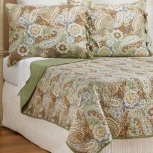 Ivy Hill Home Colonial Floral Paisley Cotton Quilt and Sham Set, Full-Queen in Sage Multi - Overstock