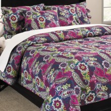 Ivy Hill Home Colonial Floral Paisley Cotton Quilt Set - Twin in Jewel Tone - Overstock