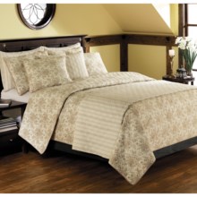 Ivy Hill Home Cottage Rose Toile Cotton Quilt Set - Reversible, King in Ivory - Overstock