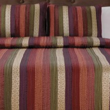 Ivy Hill Home Venetian Stripe Quilt Set - Twin in Spice - Overstock