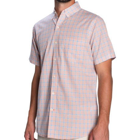 IZOD Lightweight Poplin Check Shirt Short Sleeve (For Men)