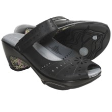 J-41 Sonoma Mule Shoes - Leather, Peep Toe (For Women) in Black - Closeouts