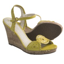 Jack Rogers Clare Sandals - Leather, Wedge Heel (For Women) in Citron - Closeouts