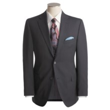Jack Victor Beaded Tonal Stripe Suit - Worsted Wool (For Men) in Navy/Chalk - Closeouts