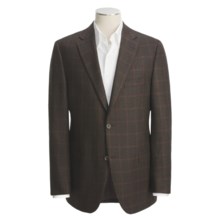 Jack Victor Check and Subtle Windowpane Sport Coat - Wool by Loro Piana (For Men) in Brown/Black - Closeouts