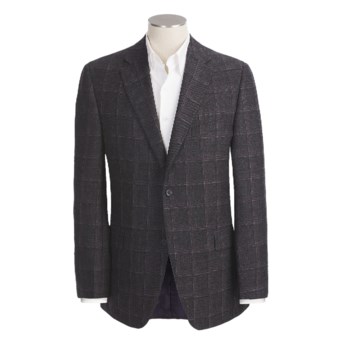 Jack Victor Tic Weave Sport Coat - Wool, Windowpane (For Men) in Black
