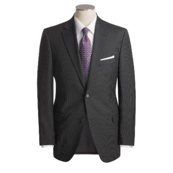 Jack Victor Track Stripe Suit - Worsted Wool (For Men) in Black/Grey