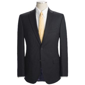 Jack Victor Wool Faint Stripe Suit - Trim Fit (For Men) in Black/Lavender