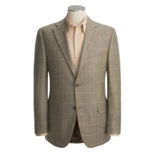 Jack Victor Worsted Cashmere Windowpane Sport Coat - Fabric by Loro Piana (For Men) in Olive - Closeouts