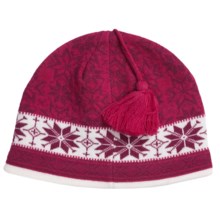Jacob Ash Attagirl Wool Beanie Hat - Fleece Lining (For Women) in Bright Berry Combo - Closeouts