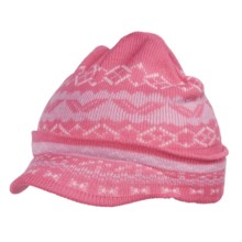 Jacob Ash Attakid Cascade Visor Cap - Jacquard Knit (For Girls) in Aurora Pink - Closeouts