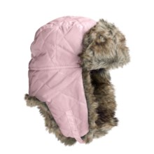 Jacob Ash Attakid Quilted Aviator Hat - Faux Fur (For Kids) in Pink - Closeouts