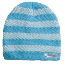 Jacob Ash Attakid Stripe Ribbed Beanie Hat (For Toddler Girls) in Glacier Blue Combo - Closeouts