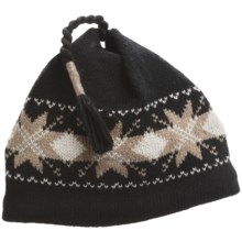 Jacob Ash EcoRaggs® Diamond Snowflake Beanie Hat - Wool, Recycled Materials (For Men and Women) in Anthracite - Closeouts
