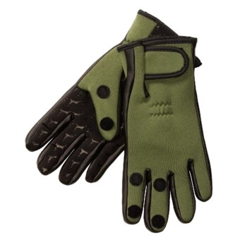 Jacob Ash Hot Shot Foldback Fishing Gloves - Neoprene (For Men) in Olive