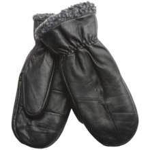 Jacob Ash Sheepskin Mittens (For Women) in Black W/Charcoal - Closeouts