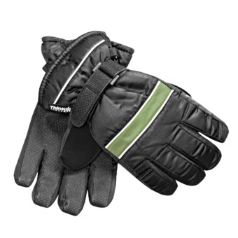 Jacob Ash Waterproof Ski Gloves - Insulated (For Youth) in Black/Bright Green