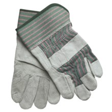 Jacob Ash Work Gloves - Split-Leather Palm (For Men) in Grey/Green/Red - Closeouts