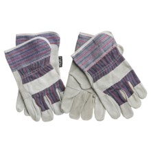 Jacob Ash Work Gloves with C-Grade Split-Leather Palm - 2-Pack (For Men) in Grey/Blue/Red - Closeouts