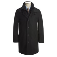 Jacob Siegel Car Coat - Melton Wool (For Men) in Black - Closeouts