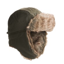 JacobAsh Attaboy Aviator Hat - Faux Fur, Ear Flaps (For Men) in Olive - Closeouts