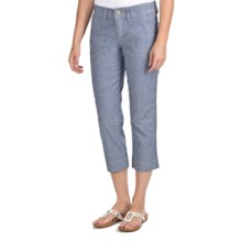JAG Jo Jo Crop Pants - Chambray, Mid Rise, Classic Fit (For Women) in Mid Blue - Closeouts