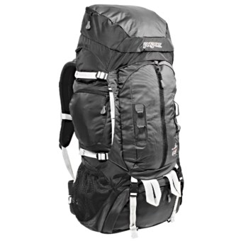 JanSport Klamath 68 Backpack - Internal Frame in Grey Tar/Forge Grey