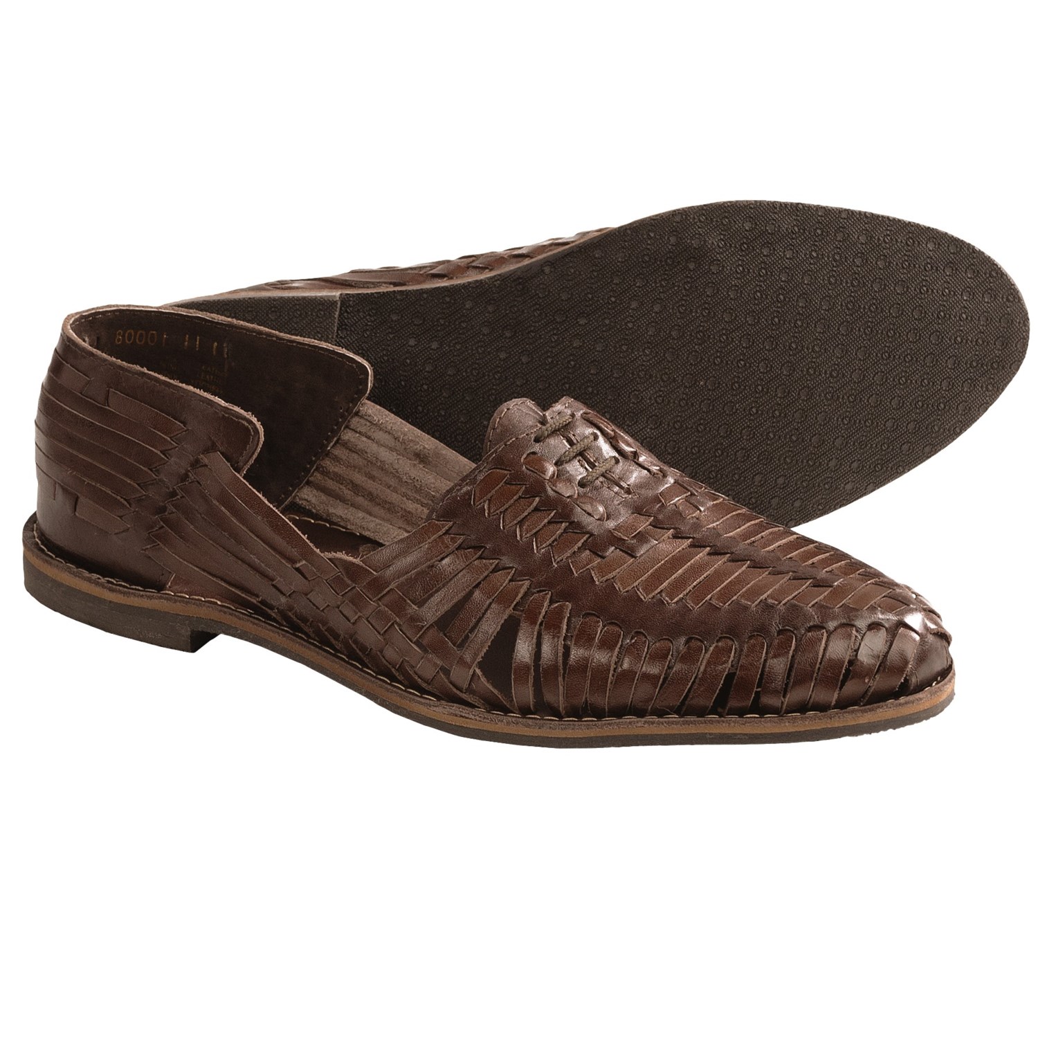 Fisk Hugo Loafer Shoes - Woven Leather (For Men) in Brown Leather