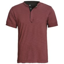Jeremiah Buckley Henley Shirt - Slub Cotton Jersey, Short Sleeve (For Men) in Currant - Closeouts