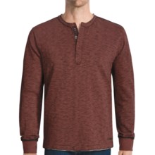Jeremiah Mercer Henley Shirt - Two-Tone Cotton Jersey Slub, Long Sleeve (For Men) in Currant - Closeouts