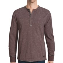 Jeremiah Mercer Henley Shirt - Two-Tone Cotton Jersey Slub, Long Sleeve (For Men) in Eggplant - Closeouts