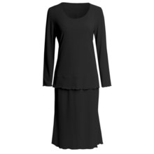 Jersey Knit Shirt and Skirt Set - Long Sleeve (For Women) in Black - 2nds